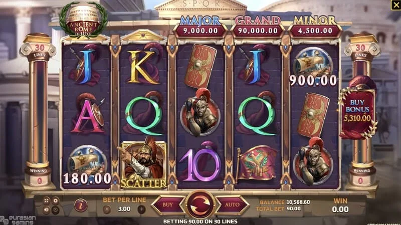 Ancient Rome Deluxe AI - अतिरिक्त पुरस्कारों के साथ बोनस स्क्रीन