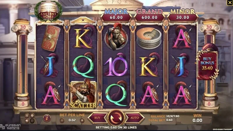Ancient Rome Deluxe AI - Scatter और फ्री स्पिन